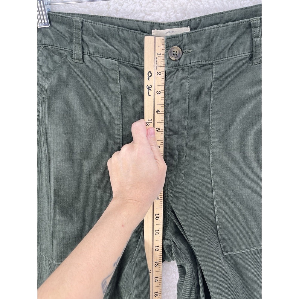 Weatherproof Vintage Pants Women's Size 14 Olive Stretch Wide Leg Corduroy Retro - Picture 3 of 10